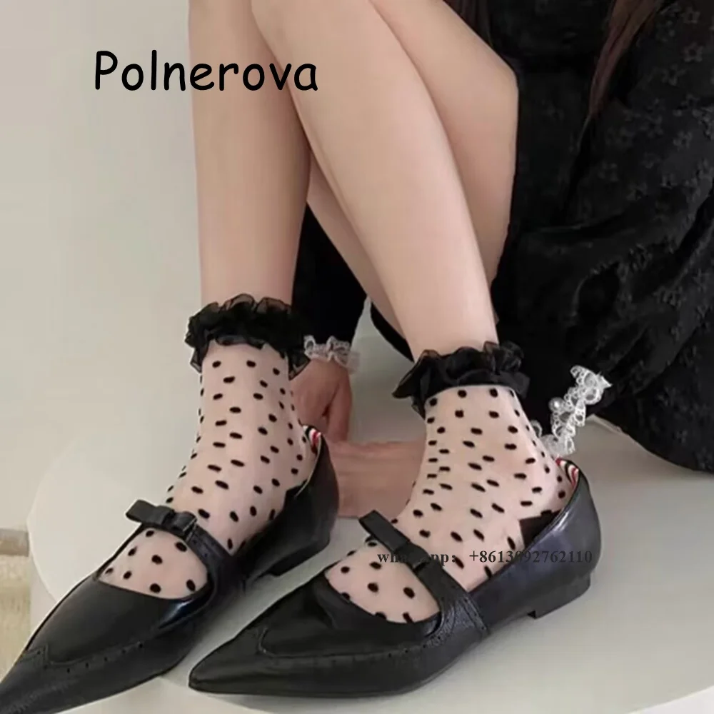 

Butterfly Knot Pumps Patent Leather Fretwork Women's Shoes One Word Belt Flat with Summer Casual Shallow British Style Pumps