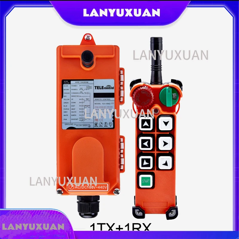 2026 Telecontrol F21-E2  on/off magnetic switch 6 single step push buttons 2 transmitters multiple control hoist crane radio rem
