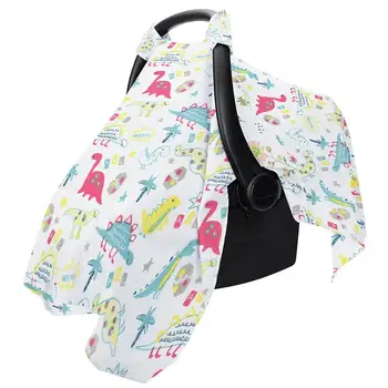 자동차 좌석 캐노피 통기성 카시트 커버 어린이 통기성 어린이 캐리어 커버 소녀 소년을위한 모슬린 코튼 카시트 커버