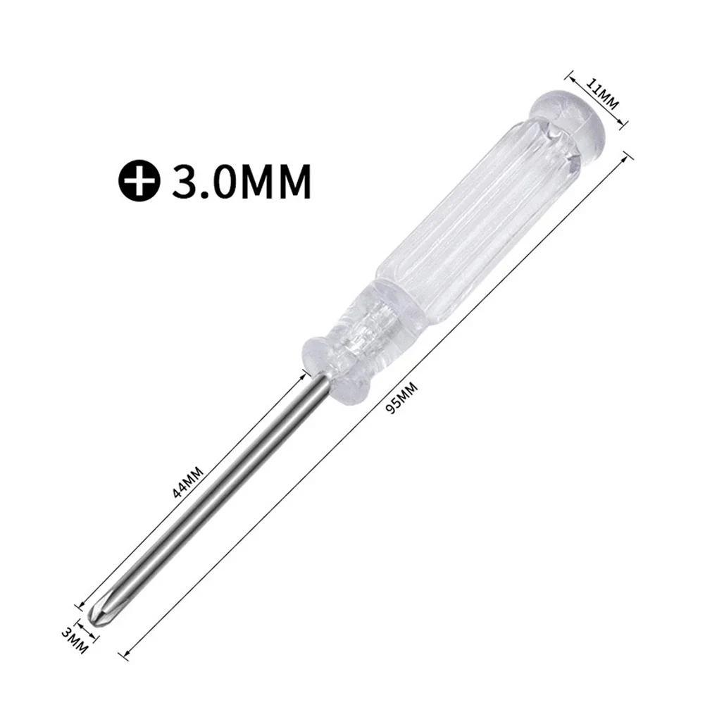 95mm Mini Screwdriver Slotted Phillips Head Screwdriver Bits Transparent Handle Magnetic Batch Head Hand Repair Tools