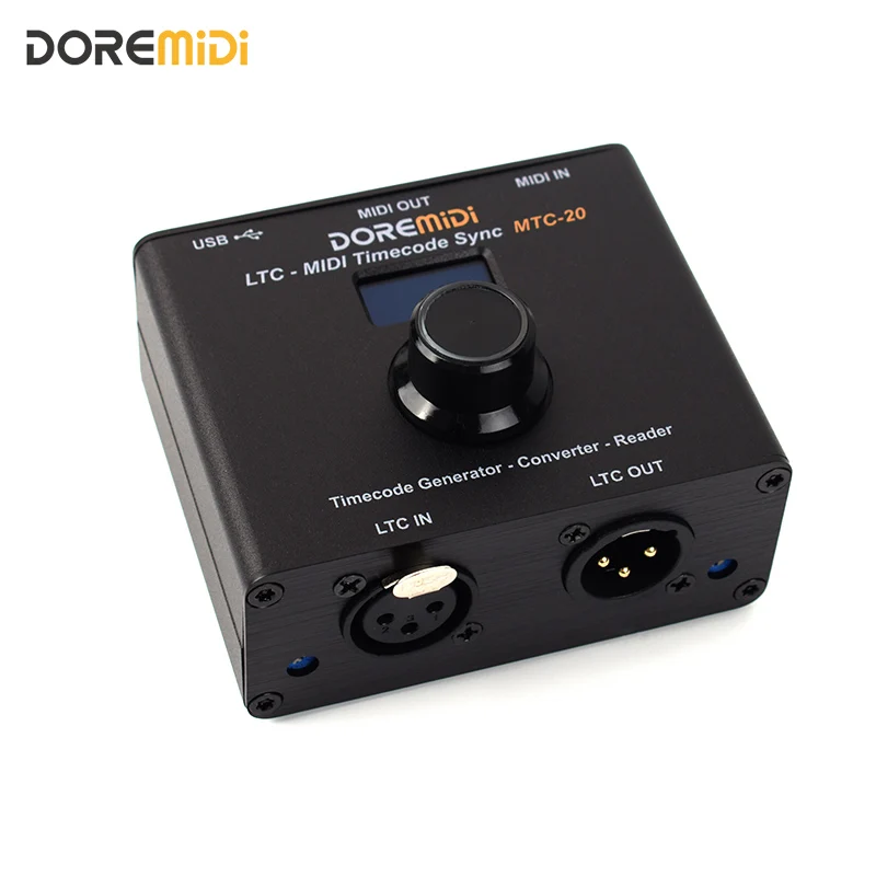Urządzenie DOREMIDI LTC-MIDI Timecode Sync (MTC-20) do synchronizacji kodu czasowego MIDI i kodu czasowego SMPTE LTC