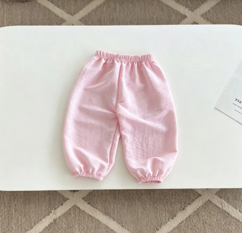 Toddler Summer Thin Anti Mosquito Pants Children Solid Color Loose Harem Long Pants Elastic Waist Trousers Baby Boys Girls 9M-6Y