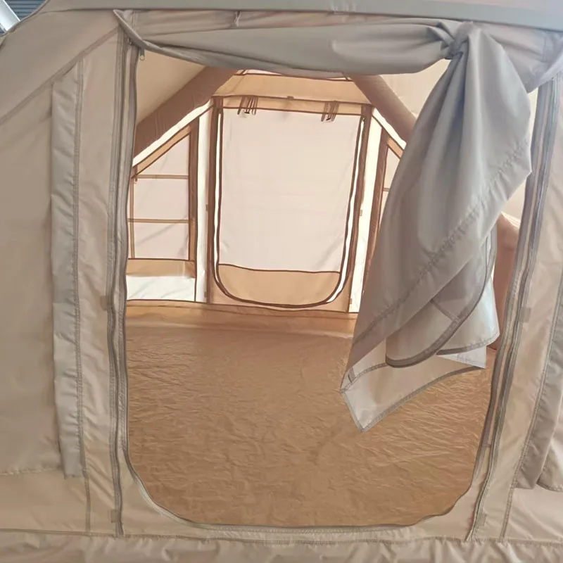 Luxury Camping Folding Tent Outdoor Inflatable Waterproof Portable Roof Top Family Summer Use Single Layer One Bedroom Oxford