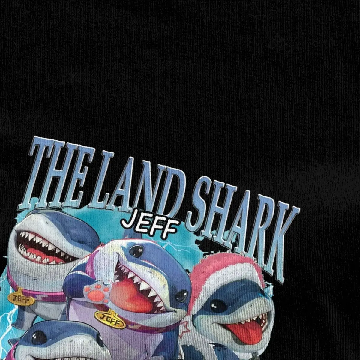 Vintage T-Shirt Jeff The Landshark Vintage, 100% Cotton T Shirts Trendy Cool Tshirt for Men Beach Y2K Pattern Short Sleeve Tees