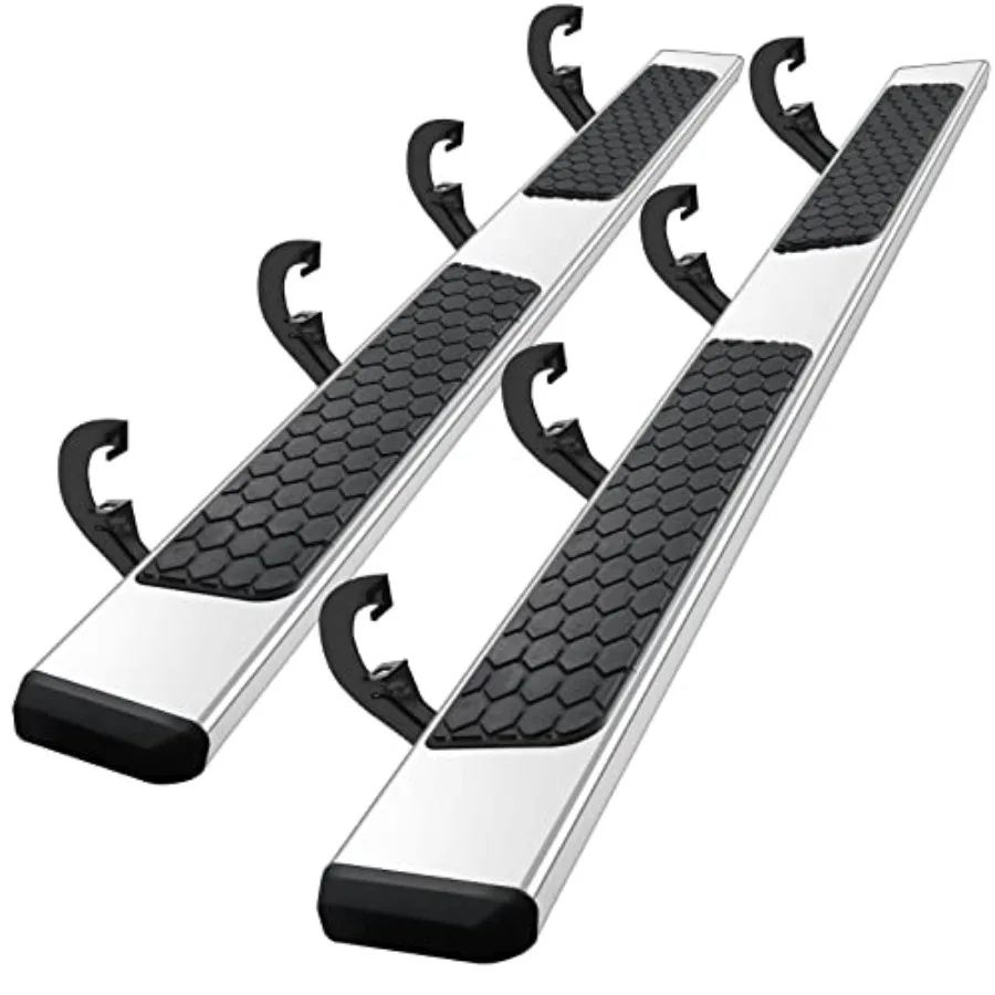 

Truck side steps for Chevy Silverado/Sierra 1500/2500HD/3500HD crew cab 2019-2026,aluminum, black, 6.5-inch width, rock slider