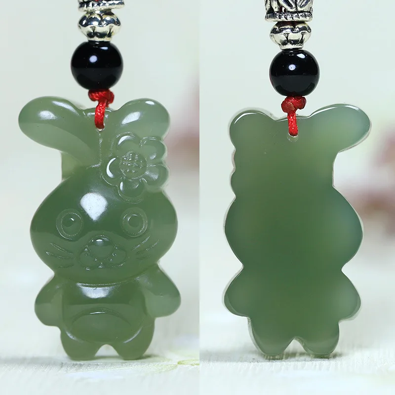 Hetian Jade Ox Pendant Necklace Animal Cartoon Zodiac Sign