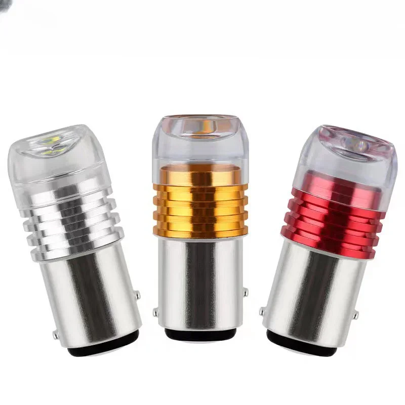 1/2pcs Car Tail Brake Light Strobe Flashing LED Lamp Motorcycle Warning Light Bulb Red Stronger Light 12V LED Rear Taillight