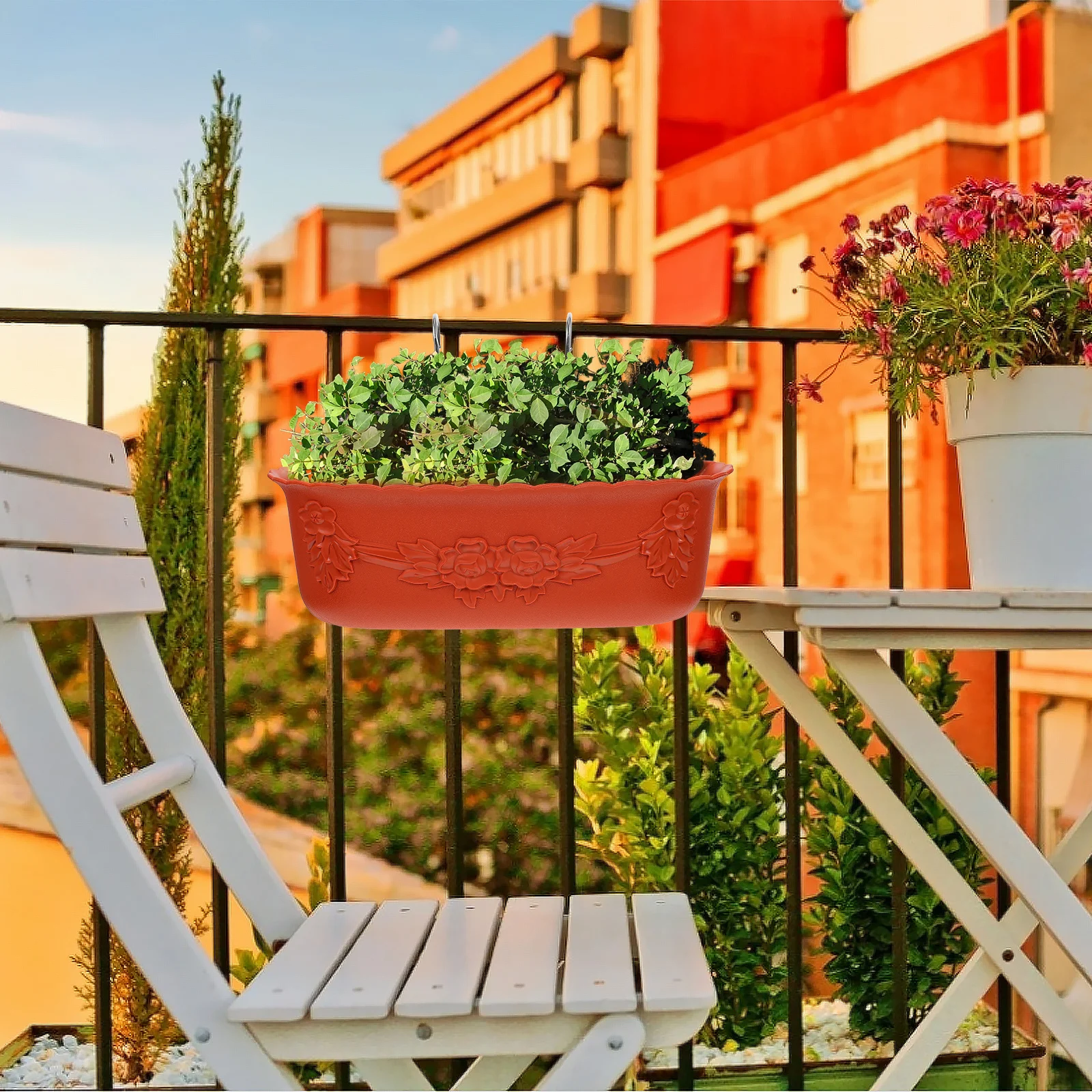 

1Set Home Hanging Flower Pot Durable Plastic Fine Craftsmanship Housewarming Gift Idea Hanging Planter Plastic Flower Plant Pot