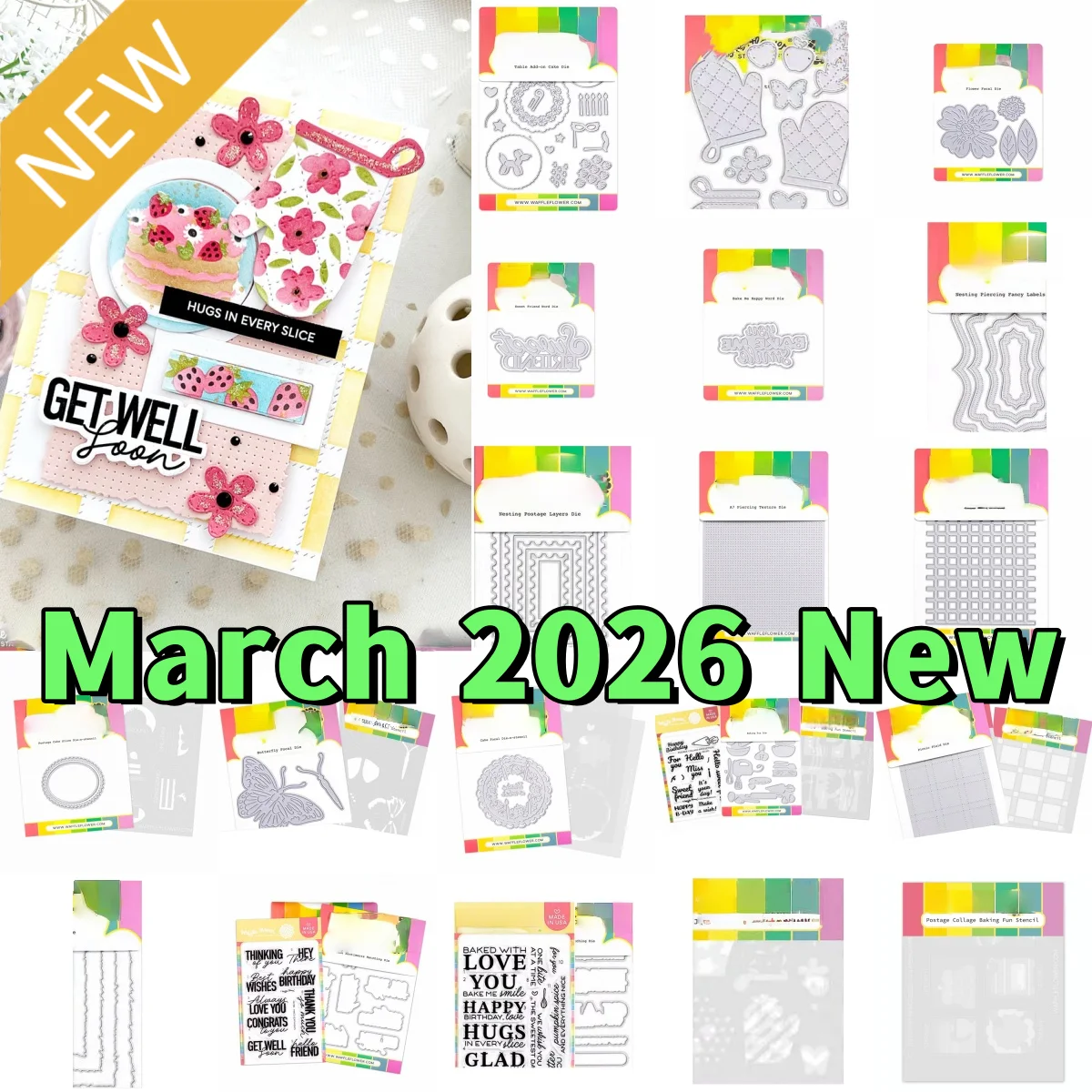 Baking Postage Cake Friend Flower Butterfly Metal Cutting Dies Clear Stamps Stencil for DIY Making Card Scrapbook March 2026 New