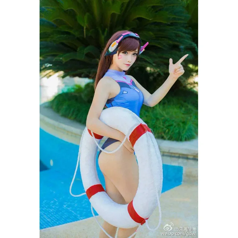 2025 A anime swimsuits Cosplay Costume D.VA SUKUMIZU Spandex Swimsuit DVA Costume anime cosplay Su ku water One-piece swims New