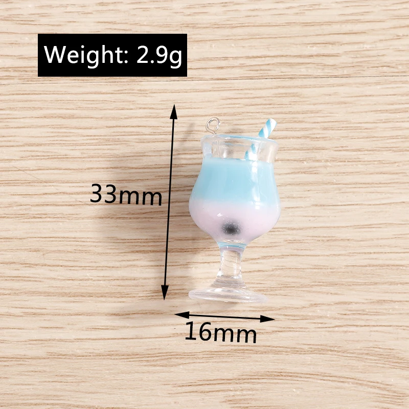 10pcs 16x33mm Cute Drink Charms Resin Summer Milk Tea Cup Charms Pendants for Jewelry Making Earrings Necklace DIY Crafts Supply