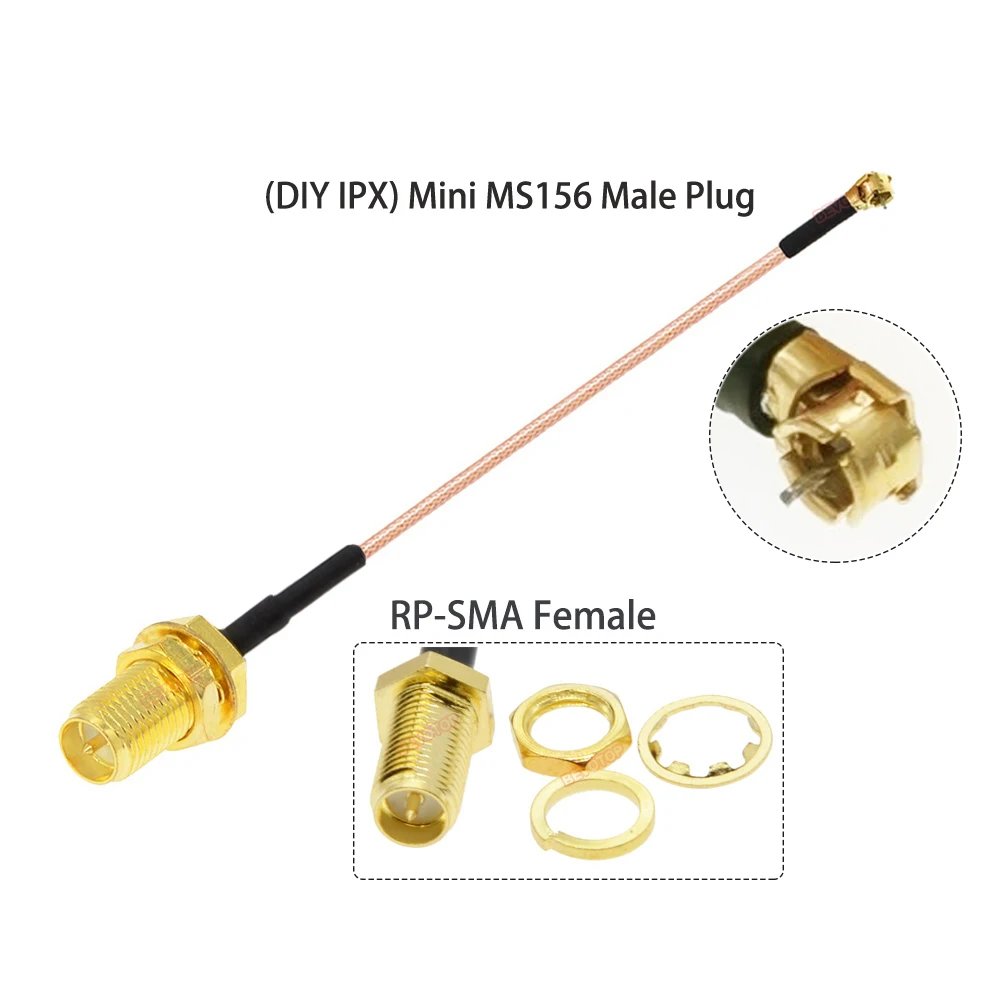 1PCS BEVOTOP RP-SMA Female to Mini MS156 DIY IPX RG178 Cable RF Coaxial Pigtail Extension Jumper for LTE Modem Yota LU150 New