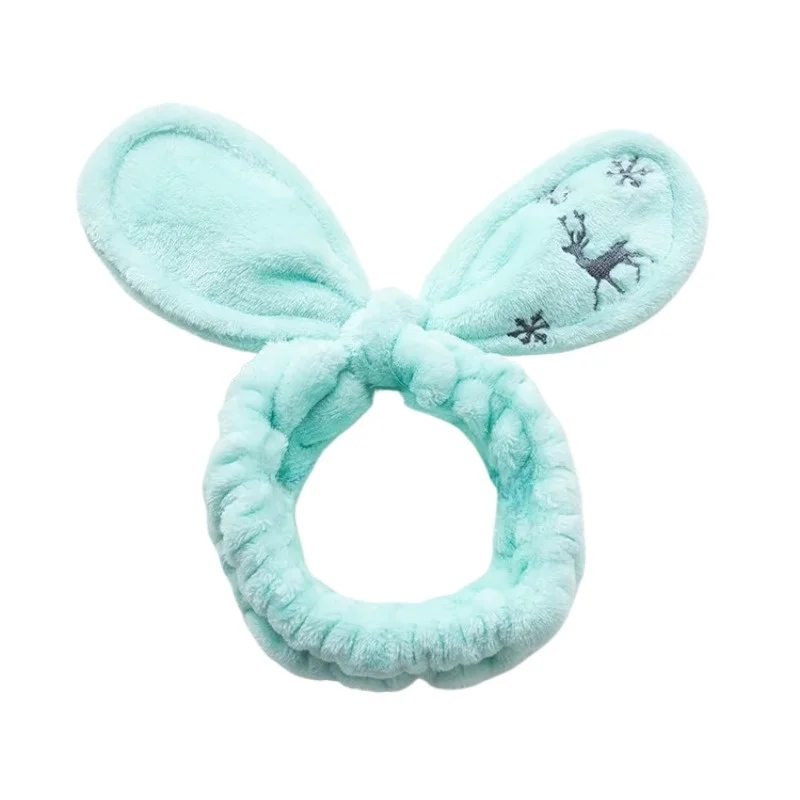 Soft Retro Christmas elk snowflake Hair Band Facial Mask Hair Band Cute Rabbit Ear Baby Bands Girl Women Hair Bands Wash Face