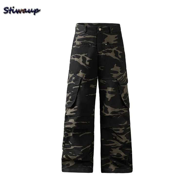 Outdoor Camouflage Pants Women Cotton 100 Cargo Pants Trousers Womens Wide Leg Baggy Sweatpants Street Fashion Women Clothing