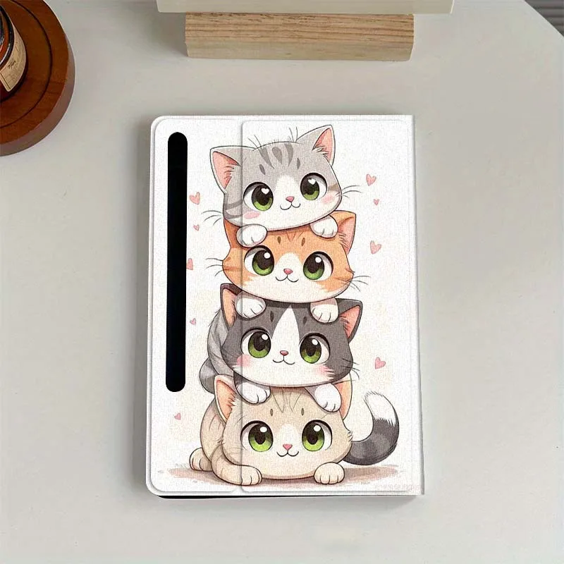 

Мягкий гибкий чехол для планшета Samsung Galaxy Tab S6 S7 S8 S9 S10 FE Plus Lite с милым мультяшным котом в качестве подарка