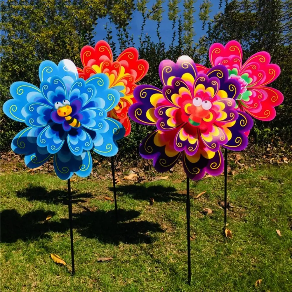 다양한 스타일의 만화 컬러풀 전통 풍차 컬러풀 나비 벌 잠자리 회전 풍차 피크닉 장식 장난감