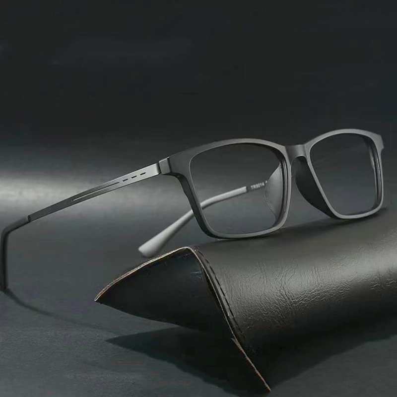 Neue Retro Business Anti Blau Licht männer Lesebrille Ultraleicht Quadrat Titan Legierung Gläser Dioptrien +100 +200 +300 +400
