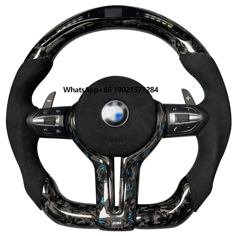 Custom Led Carbon Fiber Steering Wheel for  M2 M3 M4 F80 F82 F83 F87 1 2 3 4 5 6 Series Car Steering Wheel Carbon Fiber