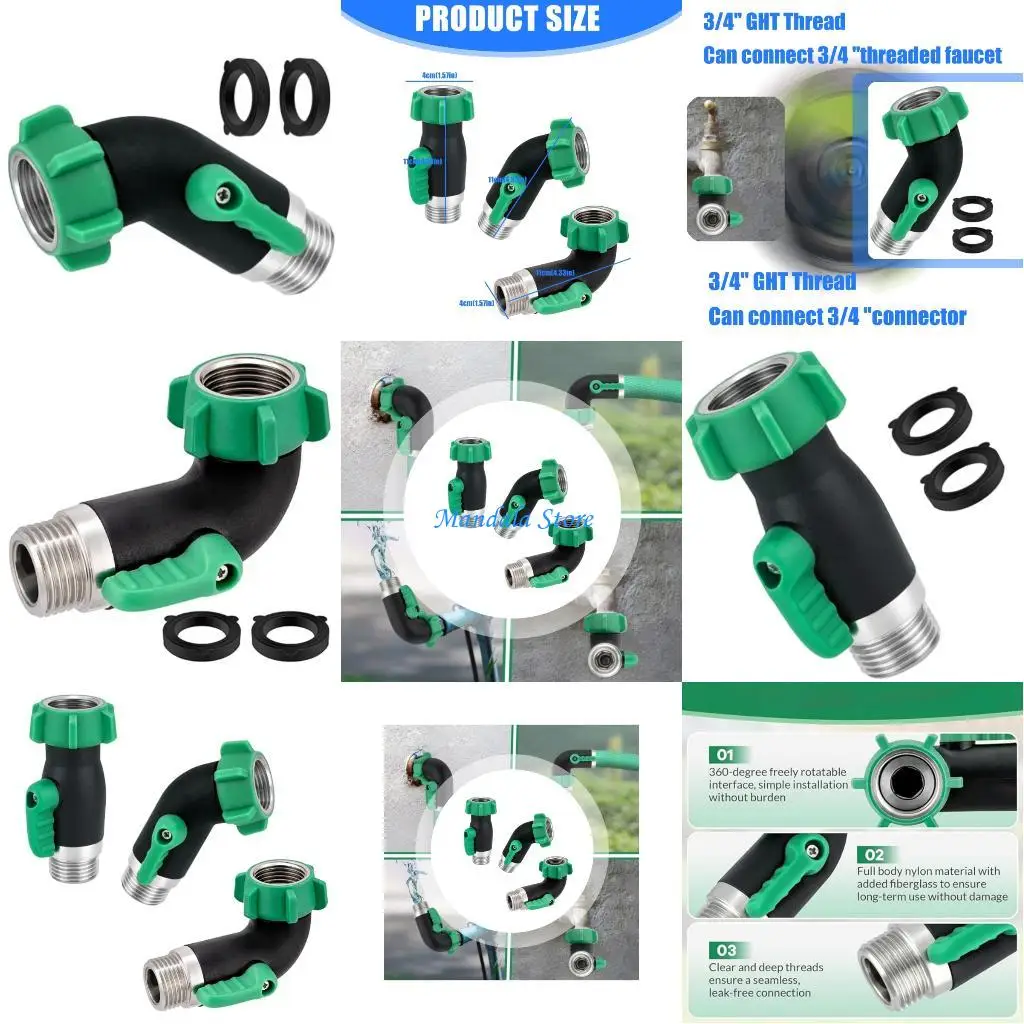 

U2JC Water Pipe Stop Valves Full Flows Garden Hose Ball Valves With 360 Degree Rotating For Irrigation Systems Enduring