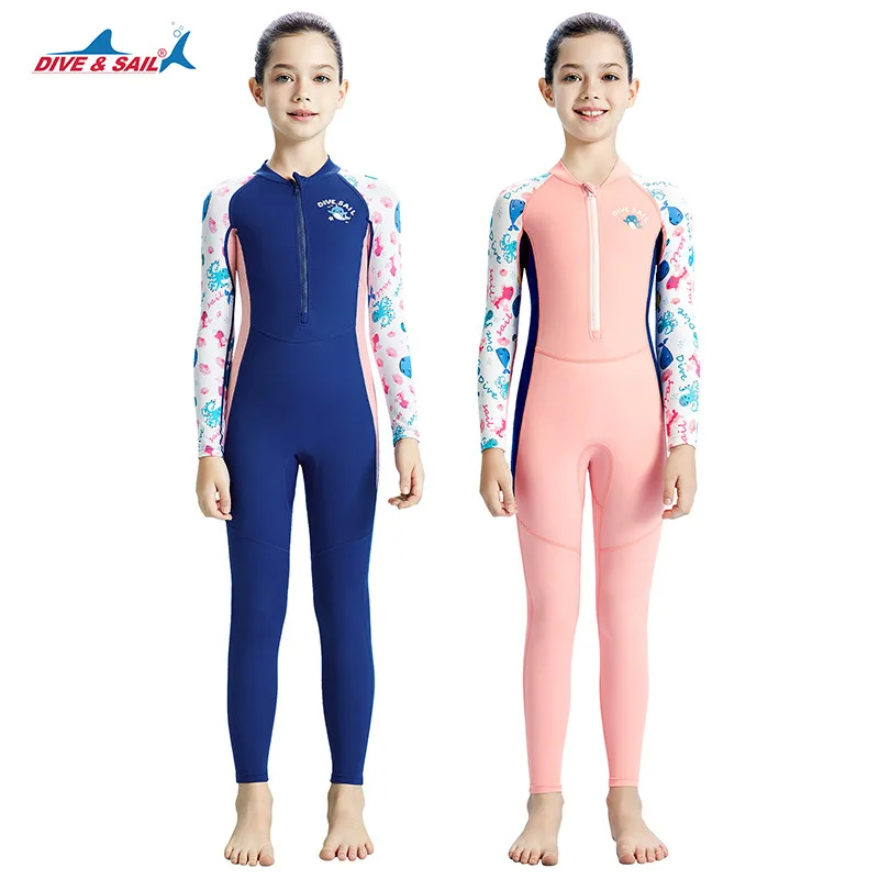 Kids Full Body Outdoor Water Sports Beach Surfing Swim Diving Suit UPF50+Long Sleeve WaterProof Bathing Rash Guard SwimWear