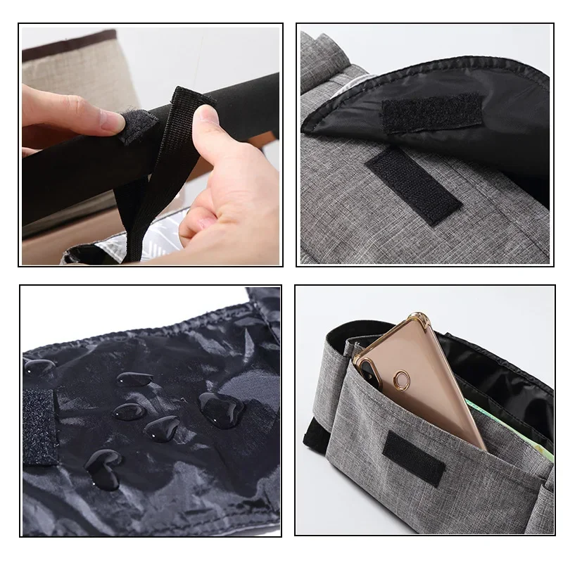 منظم حقيبة السرج العالمية - حامل زجاجات عربة الأطفال وجيب متعدد الأغراض وحقيبة ملحقات عربة الأطفال الأساسية #4