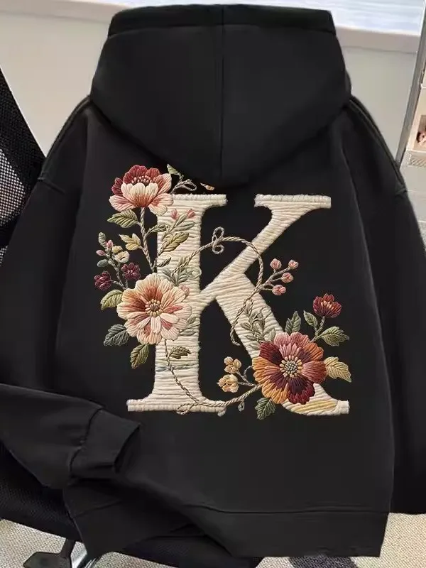 

plus Size Hoodie Sweatirt Embroidered Print Fce Lined Thiened Street Sle Jaet for Men And Women Autumn Winter