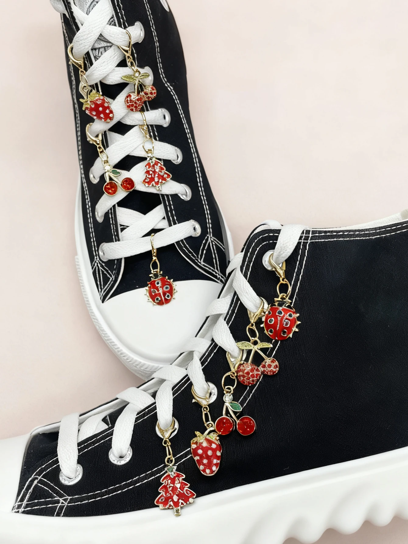5PCS Erdbeeren Schuh Charms Kirsche Schuhe Dekorationen DIY Marienkäfer Schuh Anhänger Zubehör Mutlifunctional Baum Schuh Clips – Detail 5