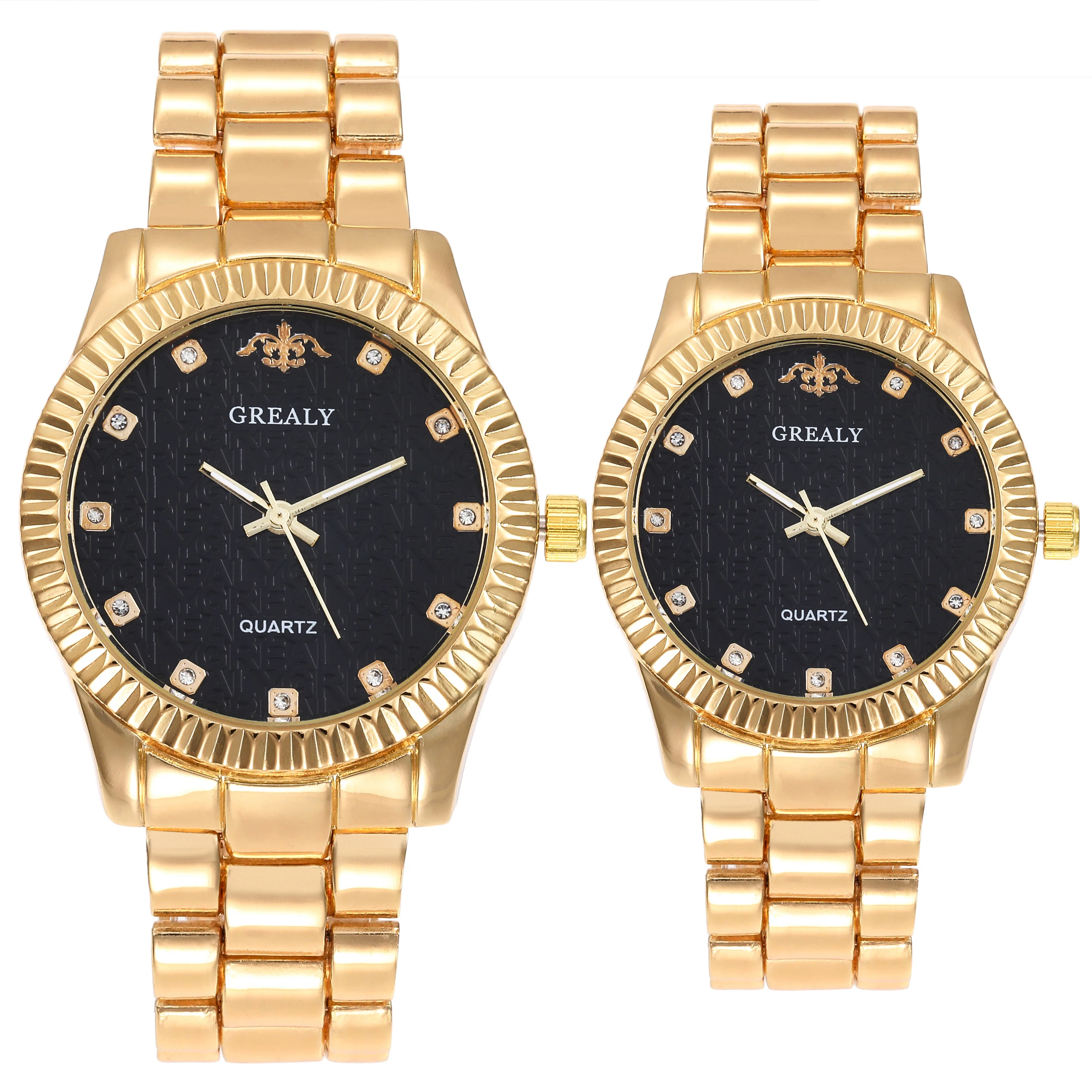 ساعة رجالية كوارتز كاجوال عصرية بسوار فولاذي، ساعات زوجية واحدة للرجال وواحد للنساء