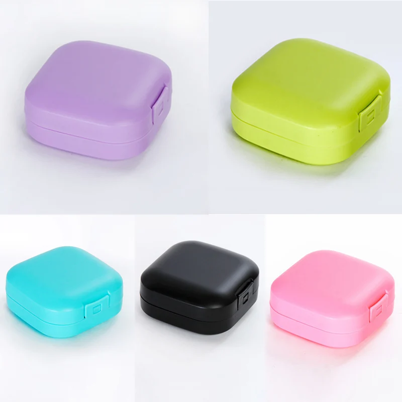 Candy Color Portable Soap Plastic Holder Travel Supplies Square Bathroom Accessories Soap Storage Container Soap Dish