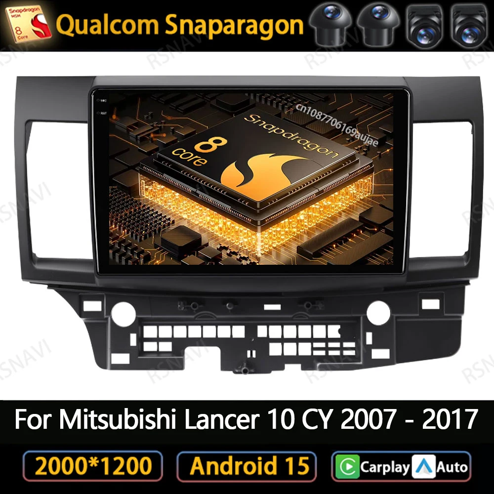 

Android 15 Car Radio For Mitsubishi Lancer 10 CY 2007 - 2017 QLED Multimedia 5G WIFI BT DVD Navigation GPS Qualcomm Autoradio