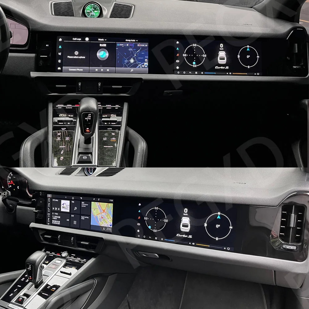 

Dual Screen Car DVD Player Passenger Multimedia For Porsche Cayenne 2018-2023 Stereo Audio GPS Navigation System