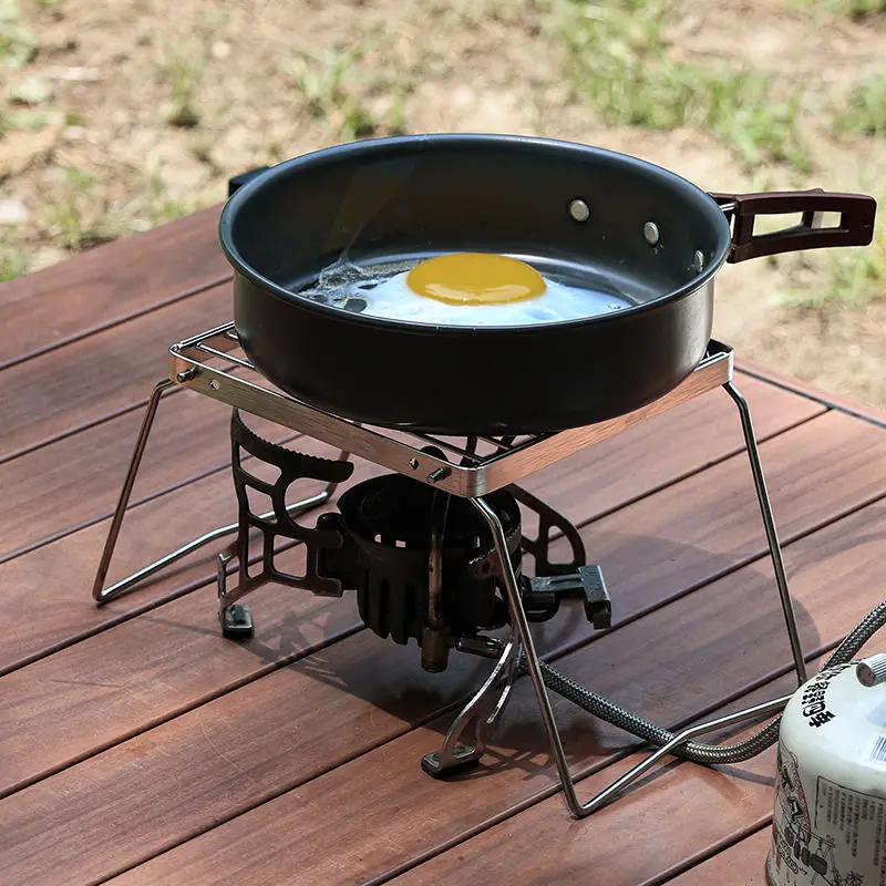 Outdoor Portable Mini Folding Stainless Steel Stove Head Bracket Barbecue Rack Set Pot Rack Baking Tray Bracket Baking Net image 3