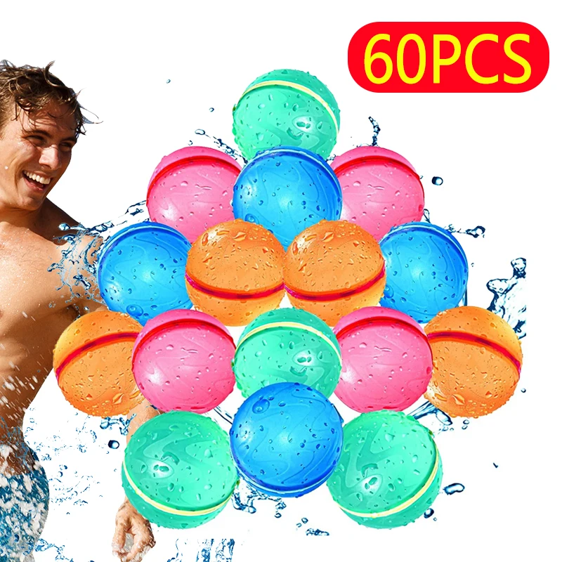 Magnetic Reusable Water Balloons Refillable Water Balloon Quick Fill Self Sealing Water Bomb Splash Balls for Kids Swimming Pool