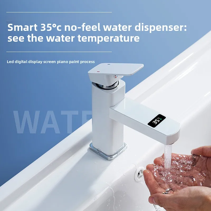 

Интеллектуальный цифровой дисплей температуры, высокий и низкий кран для горячей и холодной воды, бытовой кран для умывальника в ванной комнате