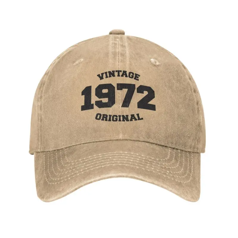 

Custom Classic Cotton Vintage Born In 1972 Original Birthday Gift Baseball Cap for Women Men Adjustable Dad Hat Outdoor