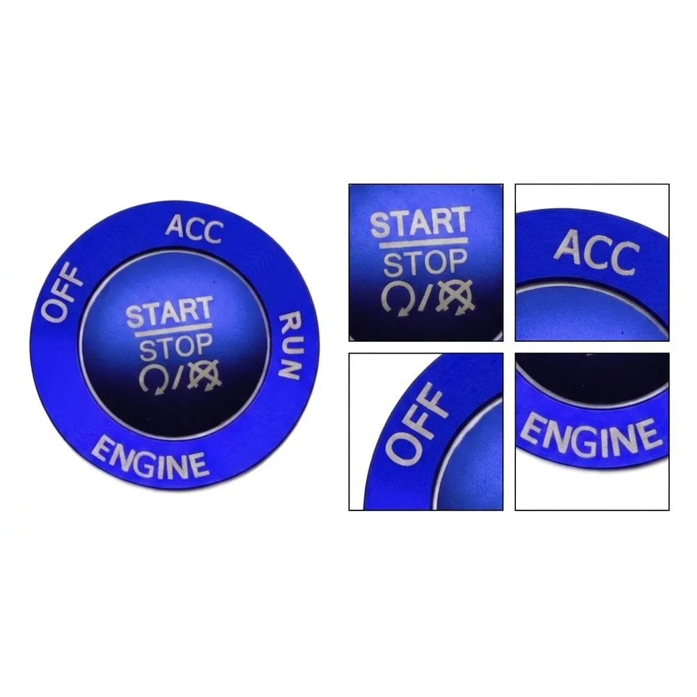 Car Start Button Cover Aluminum Trim for Dodge For Challenger and Charger 1500 Fit 2015 2016 2017 2018 2019 2020 2021