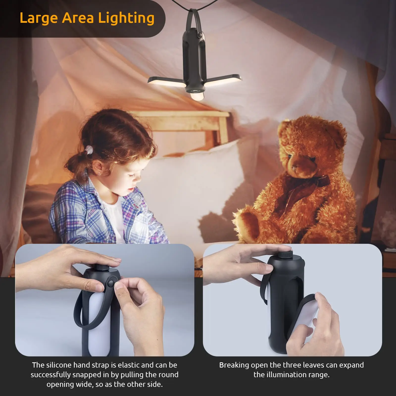 720LM Iluminação ao ar livre LED Leaf Camping Lamp Hung Emergência Solar USB Recarregável Tenda Camping Lights Pesca Viagem Lanternas