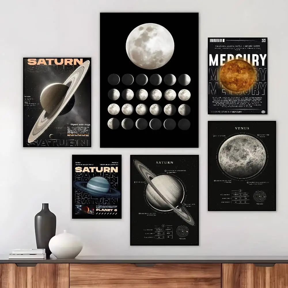 Milky Way Galaxy Space Planet Poster Art canvas HD aesthetic Printing Paper Wall Art for Living Room Bar fashion Home Decor
