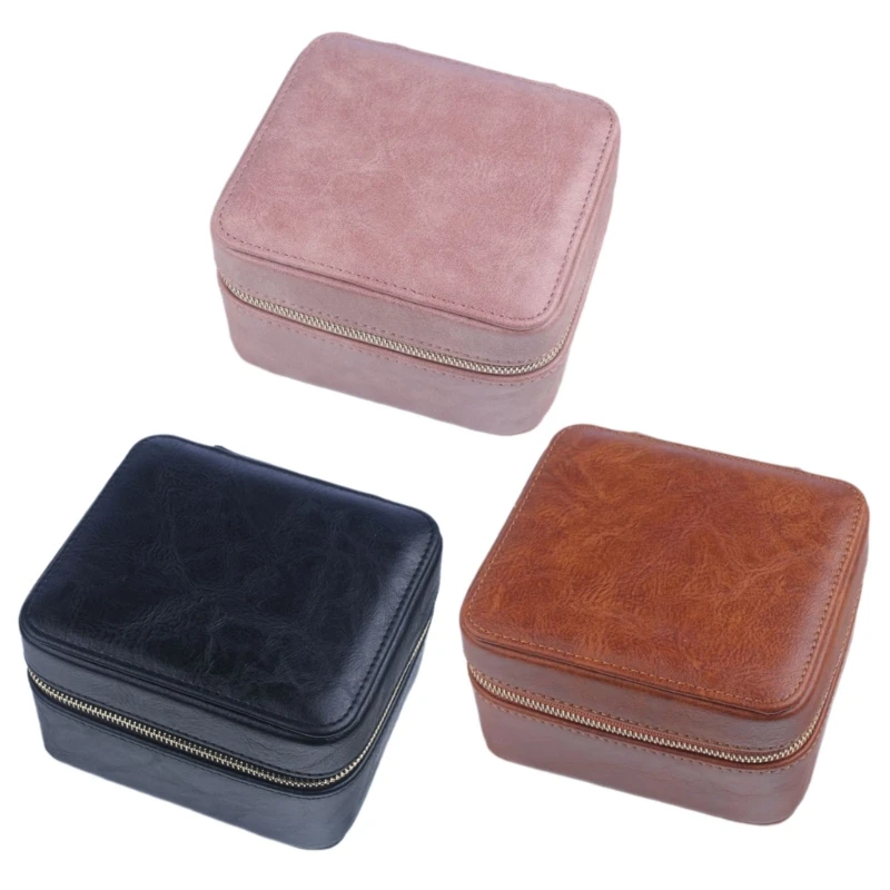 Elegant PU Leather Watch Case 2 Slot Timepieces Watches Storage Box Fashionable Wristwatch Holder Jewelry Box