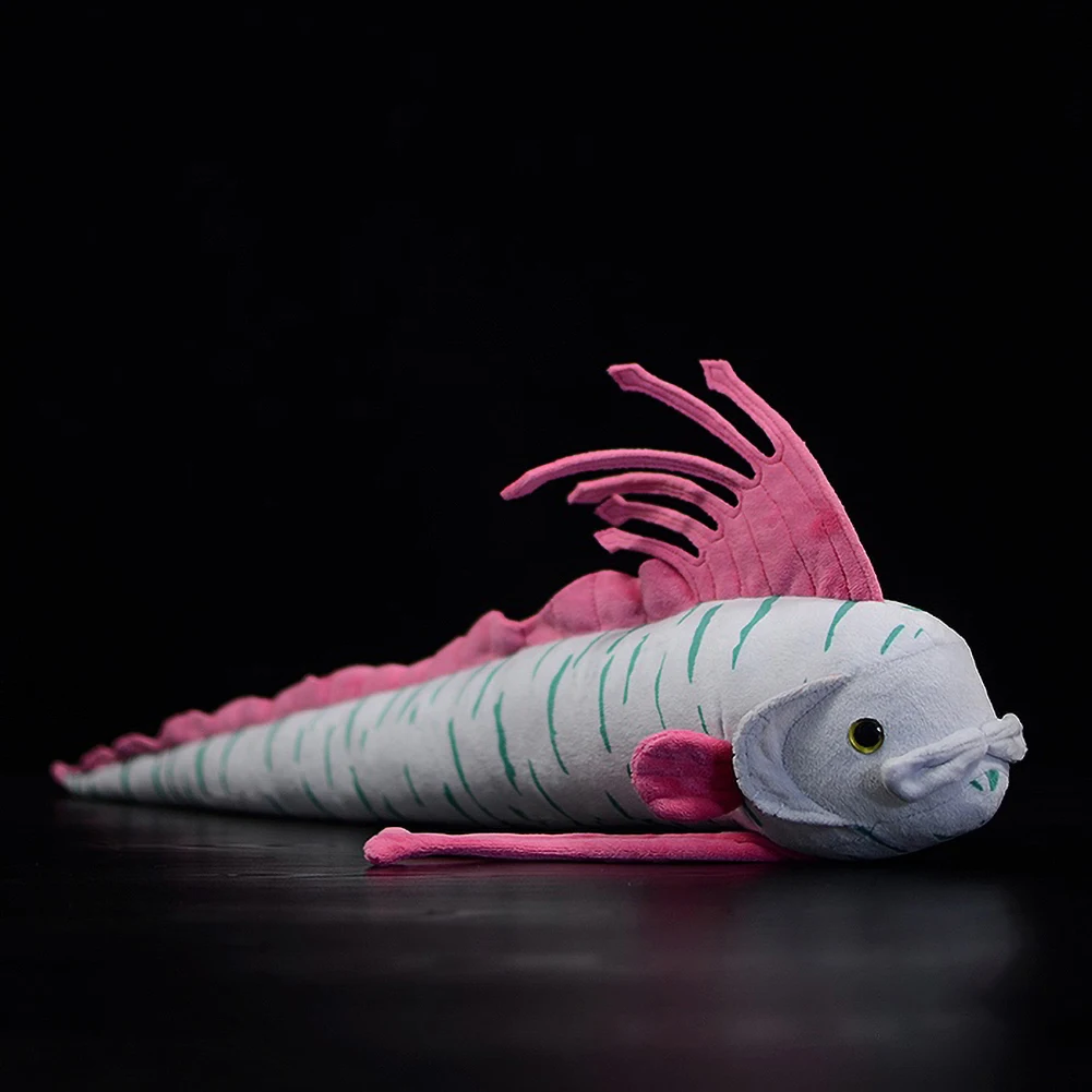 66cm Real Life Oarfish Ribbon Fish Chimera Plush Toy Soft Regalecus Glesne Simulation King of the herring Ocean Animal Boys Gift