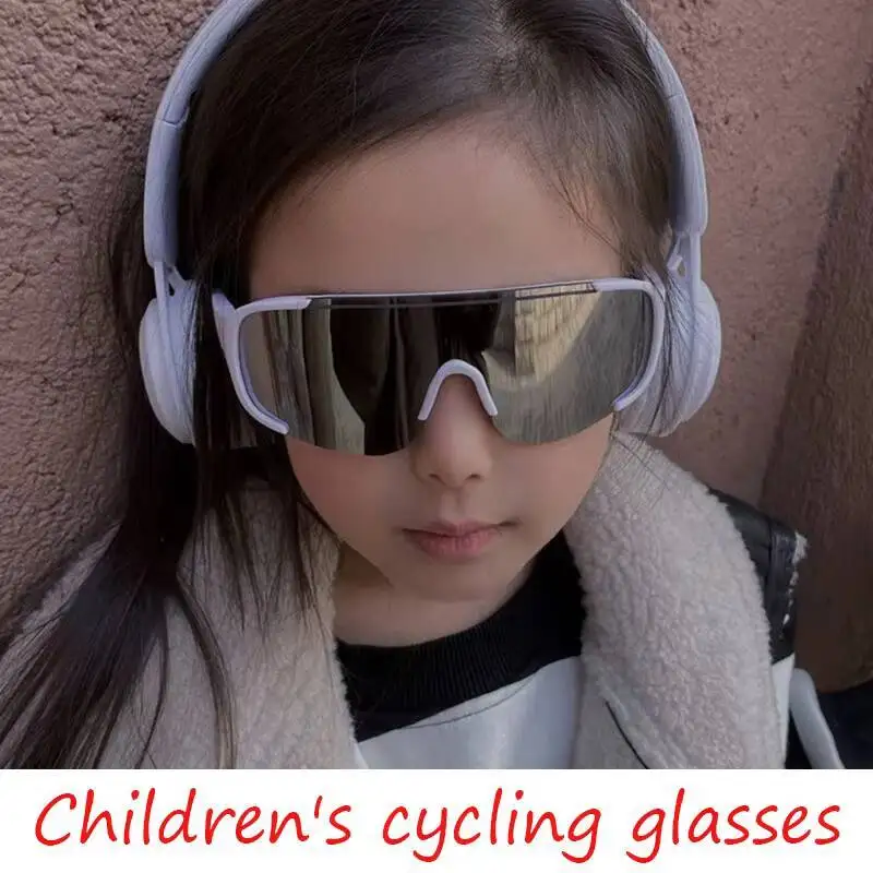 2026 UV-beständige, winddichte Kinder-Fahrradbrille für Skifahren, Bergsteigen und Laufen, Sonnenbrille mit großem Rahmen