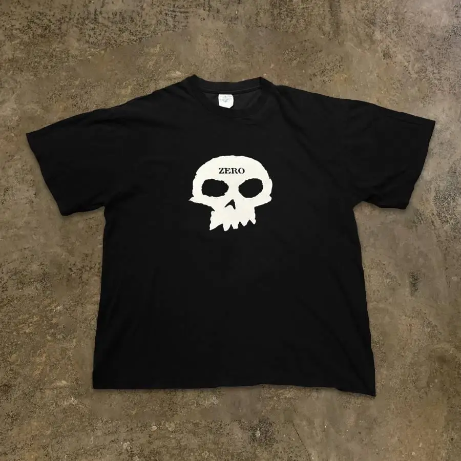 Pure Cotton 260g American Vintage Feel Skull Head Short Sleeve T-Shirt Small Chen Story Multi Heavyweight Cotton Tee