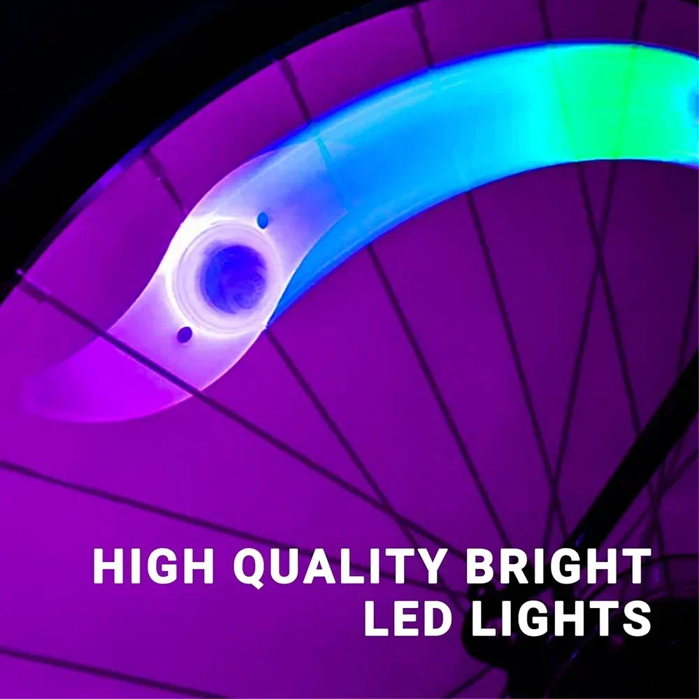 KDULIT LED Neon Bicycle Wheel Spoke Light with 3 Lighting Mode Color Bike Safety Warning Light Cycling Lamp Bicycle Accessories