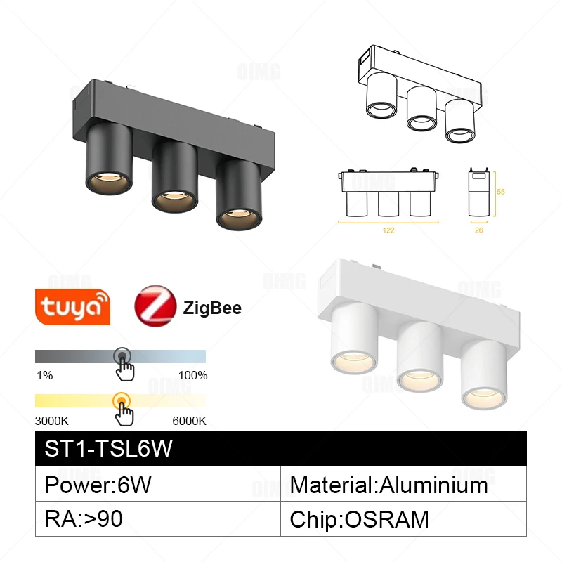 Smart Home Tuya Dimbaar 6MM Ultradun Plafondmontage 48V Magnetisch Tracklightsysteem Dunne Slanke Opbouw Lineaire Verlichting