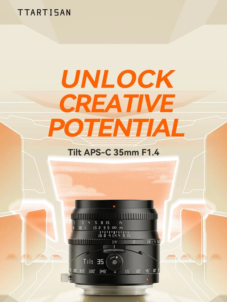 Obiektyw TTArtisan 35mm F1.4 Tilt APS-C MF 360 °   Obrotowy obiektyw Shift Lens do Sony A7M2 ZVE-10 Fuji X-T3 Nikon Z50II Canon R7 Olympus — zdjęcie produktu 7