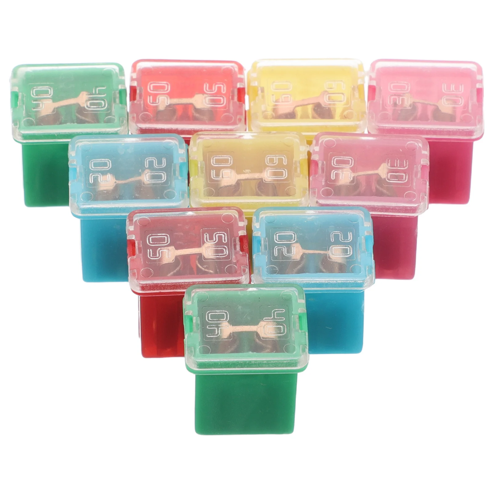 

10pcs Square Assortment Kit Mini Automotive Fuse Replacement Parts For Car Truck Motorcycle Marine Boat Rv Box Shaped Fuse Set