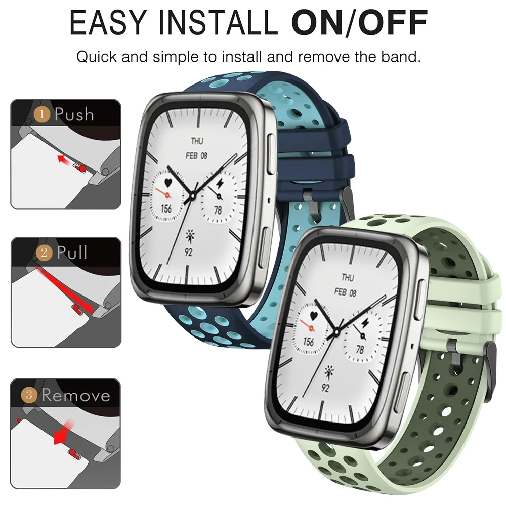 Cinturino da 20 mm per Amazfit Active 2 Square/Active 2/GTR Mini Band per Amazfit Active 2 Square Sostituzione Foro tondo Cinturino bicolore