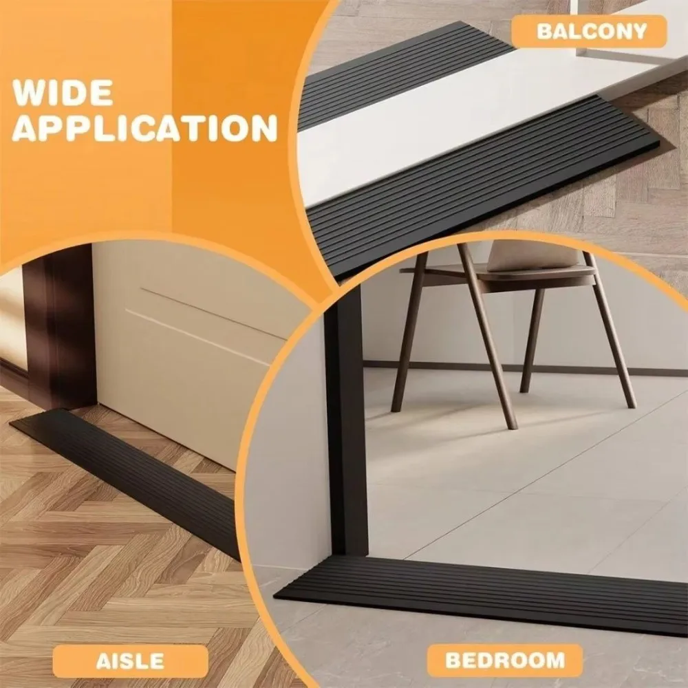 Self-Adhesive Ramp Mat Non-Slip Multi-Purpose Floor Transition Strip Easy Install 90x5cm Door Threshold Ramp Home