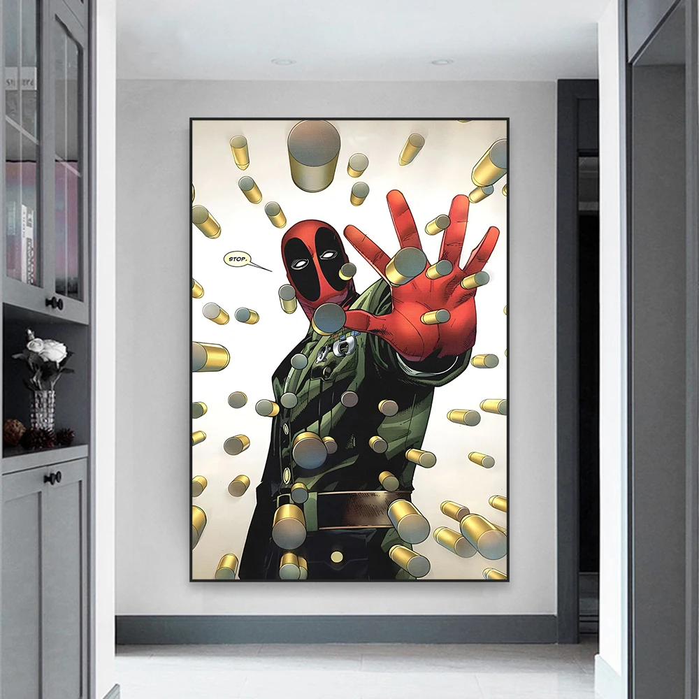 

Disney Superhero Deadpool Movie Poster Funny Wall Decor Prints Home Bedroom Minimalist Comics Canvas Painting Decoration