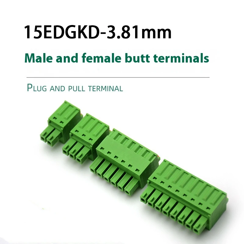 

15EDGKD-3.81mm Spring Press Connection Plug-in Terminal, Screw Free, Solder Free Green Plug 2-20